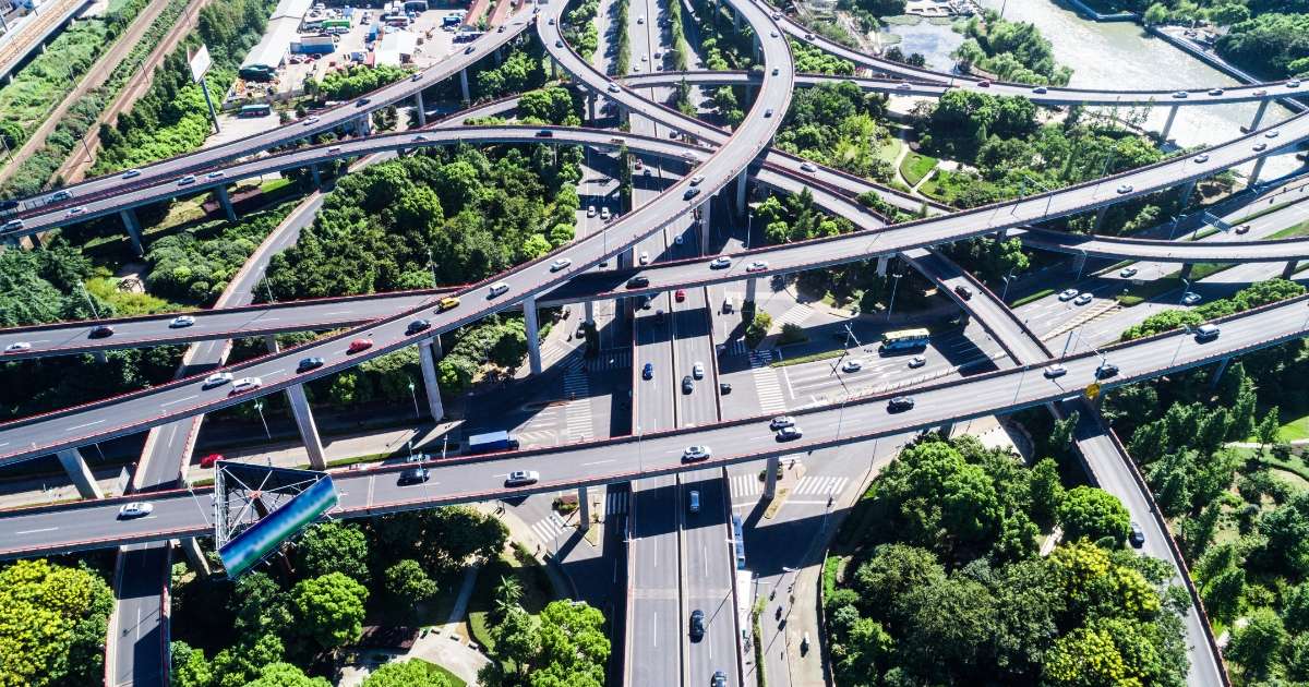 Houston traffic & highway from above