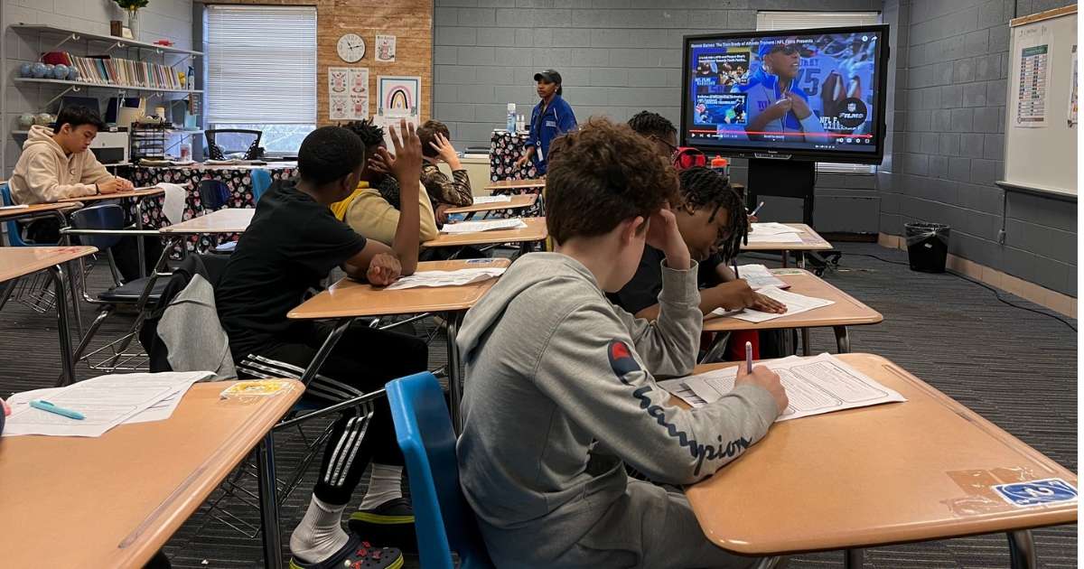 Students doing schoolwork at the Cherokee County School District