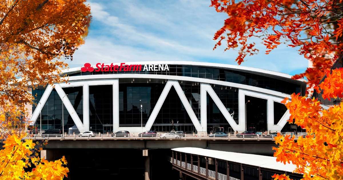 The State Farm Arena in the fall