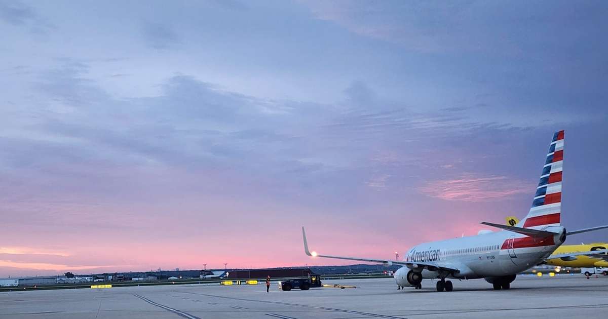 San Antonio International Airport at sunset