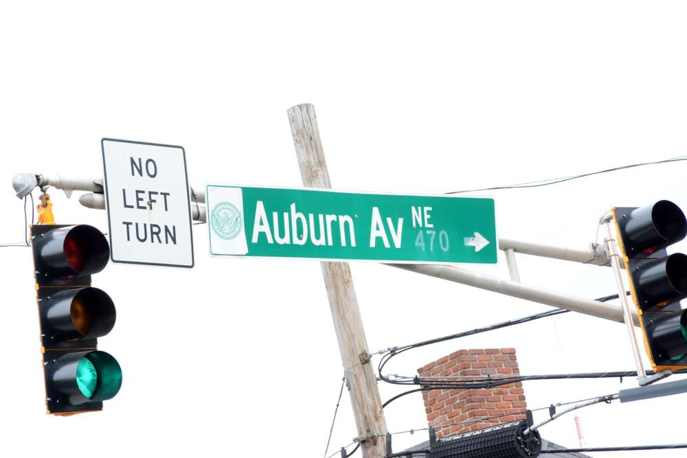 Auburn Avenue street sign in auburn georgia
