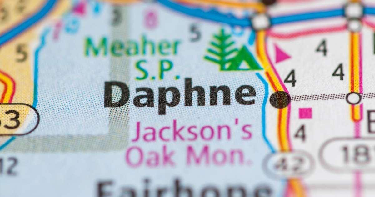Daphne AL pinned on a map.