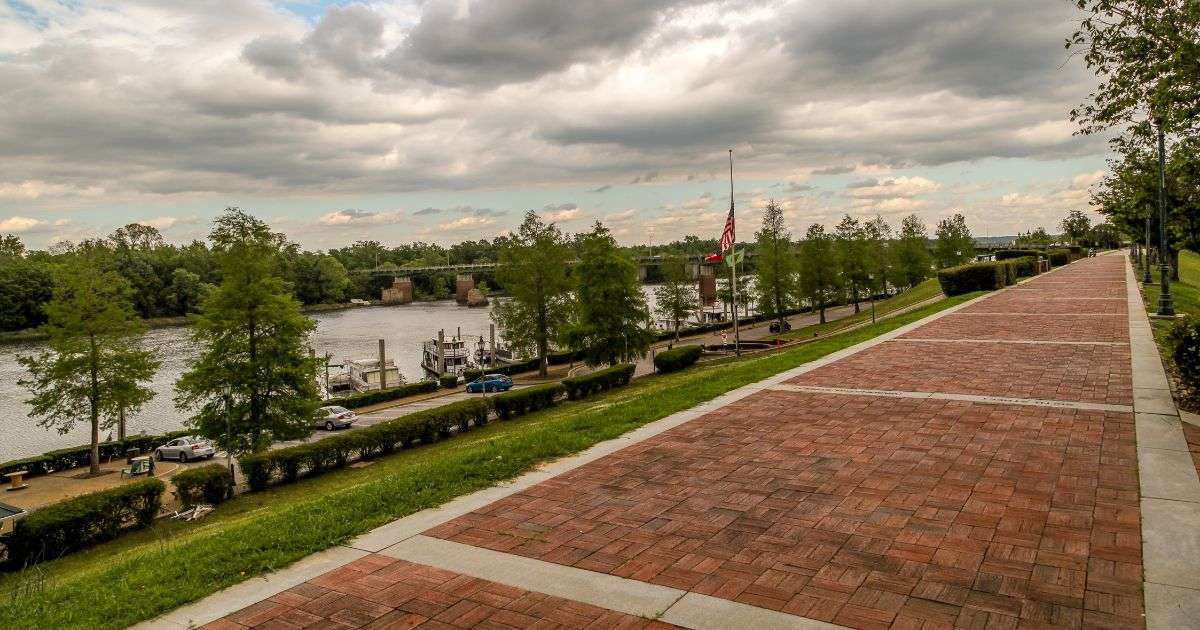 Augusta Riverwalk in Augusta, GA, on the Savannah River.